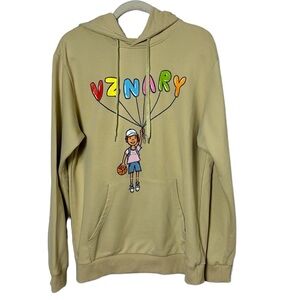 VZNARY hoodie VZN clothing Dream like a child boy holding balloons graphic sz M